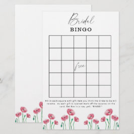 Bruiloftsshower bingospel met bloementuin-thema