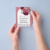 Bruiloftsshower Boho Bloemenboog Elegante Poster Flyer (Hand)