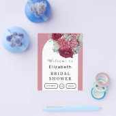 Bruiloftsshower Boho Bloemenboog Elegante Poster Flyer (Enkel)