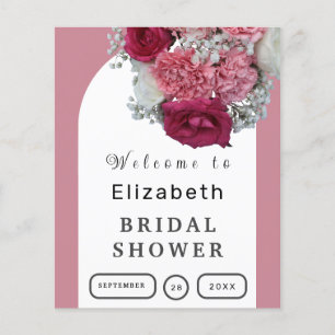 Bruiloftsshower Boho Bloemenboog Elegante Poster Flyer