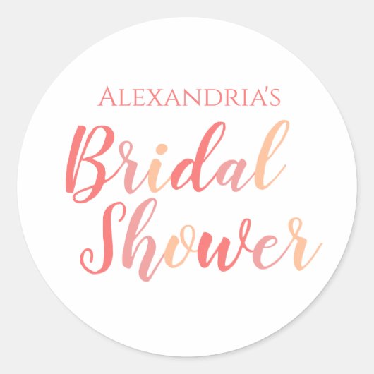 Bruiloftsshower Boho Typografie Feestje Ronde Sticker (Voorkant)