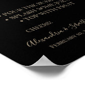 Bruiloftsshower Bord Mimosa Bar met Bloemmotief Poster (Hoek)