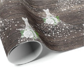 Bruiloftsshower Bruidsjurk rustieke party Cadeaupapier (Rol Hoek)