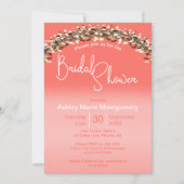 Bruiloftsshower Chic Living Coral Ombre Bladrijke  Kaart (Voorkant)