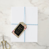 Bruiloftsshower Dank Je Goud Glitter Roze Bloemen Cadeaulabel (Met Touw)