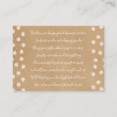 Bruiloftsshower displaykaart en -label in rustieke informatiekaartje (Achterkant)