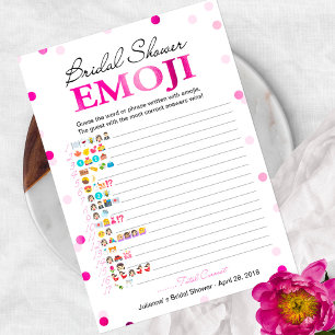 Bruiloftsshower Emoji Pictionary Spel Roze Magen