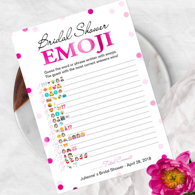 Bruiloftsshower Emoji Pictionary Spel | Roze Magen (Creator heeft geüpload)