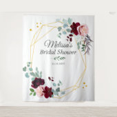 Bruiloftsshower Eucalyptus Fotocabine Achtergrond Wandkleed (Voorkant)