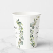 Bruiloftsshower Eucalyptus Groene Papieren Bekers (Rechts)