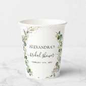 Bruiloftsshower Eucalyptus Groene Papieren Bekers (Voorkant)