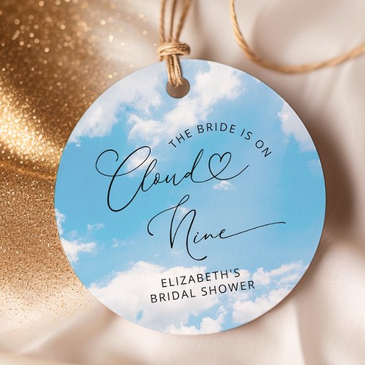 Bruiloftsshower Favor-labels op Wolke Twee Bedankjes Labels