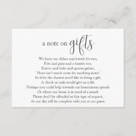 Bruiloftsshower Geldverzoek Bijgevoegde kaart