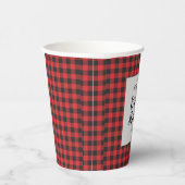 Bruiloftsshower geruit zwart rood Buffalo houthakk Papieren Bekers (Rechts)