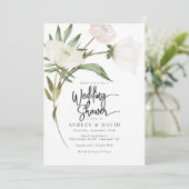 Bruiloftsshower groen en bloemen kaart (Staand voorkant)