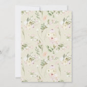 Bruiloftsshower groen en bloemen kaart (Achterkant)