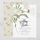 Bruiloftsshower groen en bloemen kaart (Voorkant / Achterkant)