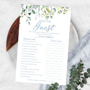 Bruiloftsshower groen Flyer Vind de gast spel