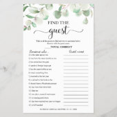 Bruiloftsshower groen zoeken naar de gast spel flyer (Voorkant)