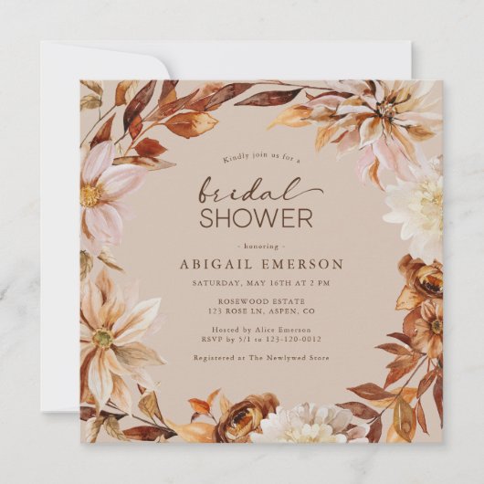 Bruiloftsshower Herfstbladeren Kaart (Voorkant)