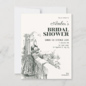 Bruiloftsshower in vintage stijl kaart (Voorkant)