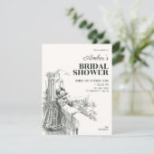 Bruiloftsshower in vintage stijl kaart (Staand voorkant)