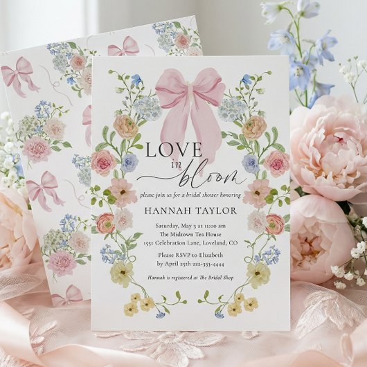 Bruiloftsshower "Liefde in Bloei" Kaart