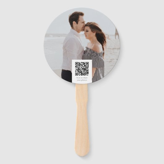 Bruiloftsshower Liefde Is in Bloei QR Code Boho Handwaaier (Achterkant)