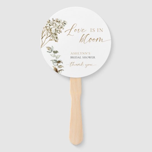 Bruiloftsshower Liefde Is in Bloei QR Code Boho Handwaaier (Voorkant)