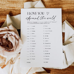 Bruiloftsshower Liefdestaal Matching Game Card Kaart