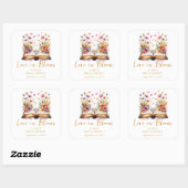 Bruiloftsshower Love In Bloom Vierkante Sticker (Vel)