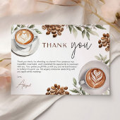 Bruiloftsshower met koffie - Liefde is aan het bro Bedankkaart