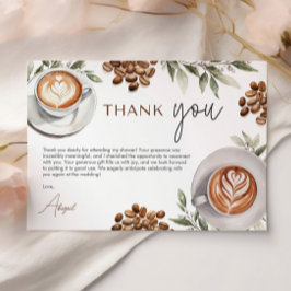 Bruiloftsshower met koffie - Liefde is aan het bro Bedankkaart