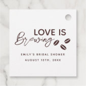 Bruiloftsshower met 'Love is Brewing' koffiethema Bedankjes Labels (Achterkant)