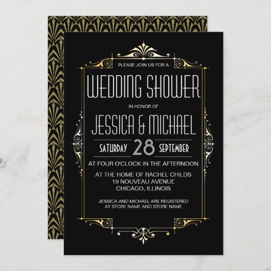 Bruiloftsshower met Thema Roaring Twenties | Art D Kaart (Voorkant / Achterkant)