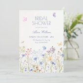 Bruiloftsshower met wilde bloemen kaart (Staand voorkant)