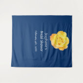 Bruiloftsshower Monogram Naam Gele Roos Marineblau Wandkleed (Voorkant (horizontaal))