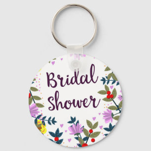 Bruiloftsshower Oude Bloemen Sleutelhanger