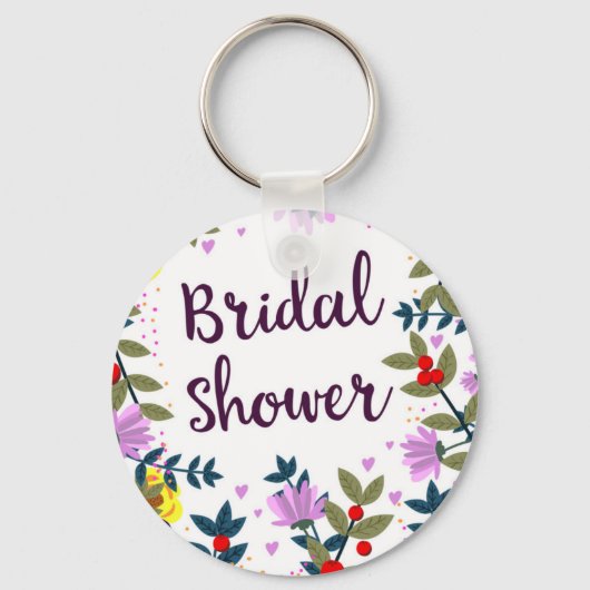 Bruiloftsshower Oude Bloemen Sleutelhanger (Voorkant)
