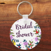 Bruiloftsshower Oude Bloemen Sleutelhanger (Voorkant)