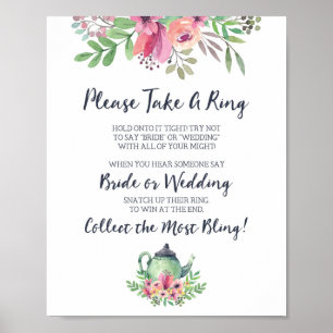 Bruiloftsshower Pak Een Ring Spel Bord Poster