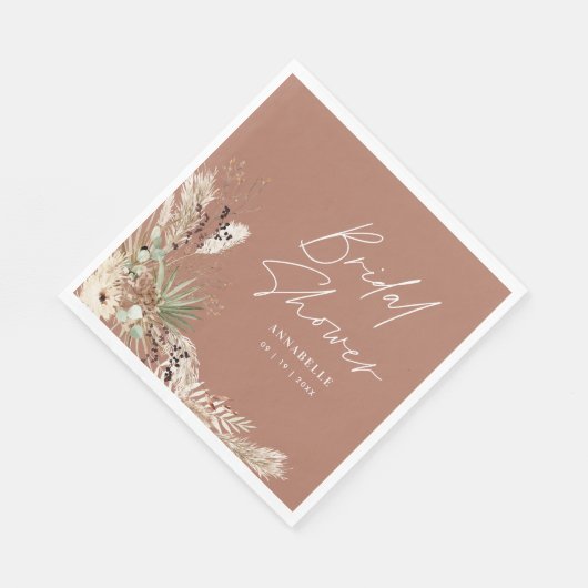 Bruiloftsshower pampagras moderne boho elegant servet (Hoek)