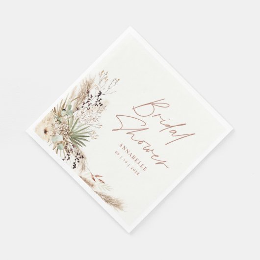 Bruiloftsshower pampagras moderne boho elegant servet (Hoek)