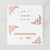 Bruiloftsshower pampagras roze goud blozende bloem plaatskaartje (Buitenkant ongevouwen)