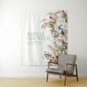 Bruiloftsshower pampas salie groen modern elegant wandkleed (In situ)