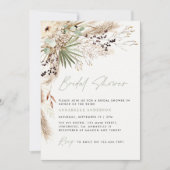 Bruiloftsshower pampasgras moderne boho elegant kaart (Voorkant)