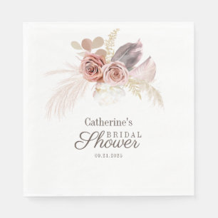 Bruiloftsshower Pampasgras Tan Terracotta Papier Servet