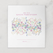 Bruiloftsshower plaatskaartjes met veldboeket (Buitenkant ongevouwen)