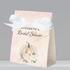 Bruiloftsshower pompoen herfst crème roze goud bedankdoosjes