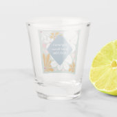 Bruiloftsshower Retro bloemen groovy 70's boho Shot Glas (Achterkant)